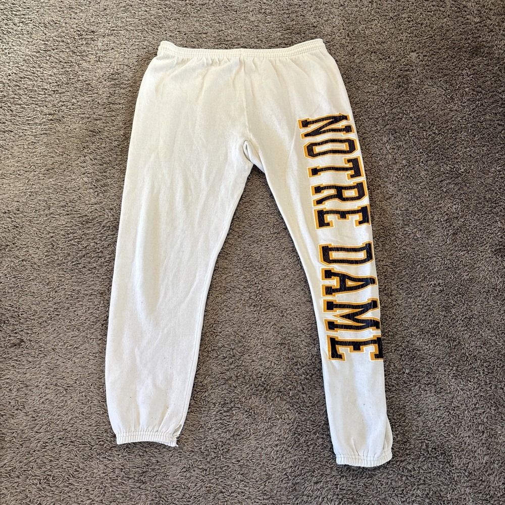 Vintage 80s Notre‎ Dame Joggers Sweatpants Distressed